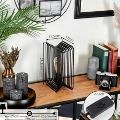 Lampes Industrielles-hofstein Lampe de table Corvallis Noir, 1 lumière