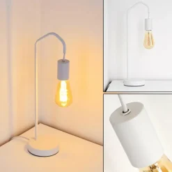 Lampes Industrielles-hofstein Lampe de table Cuyama Blanc, 1 lumière