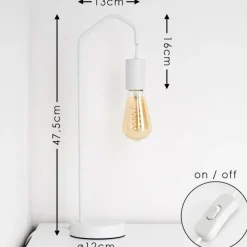 Lampes Industrielles-hofstein Lampe de table Cuyama Blanc, 1 lumière