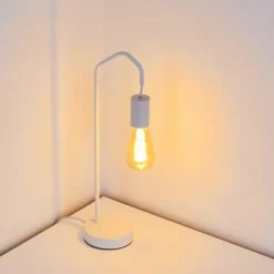 Lampes Industrielles-hofstein Lampe de table Cuyama Blanc, 1 lumière