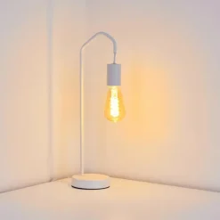 Lampes Industrielles-hofstein Lampe de table Cuyama Blanc, 1 lumière