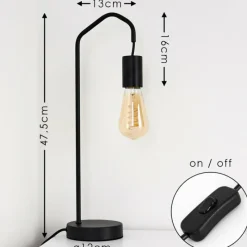 Lampes Industrielles-hofstein Lampe de table Cuyama Noir, 1 lumière