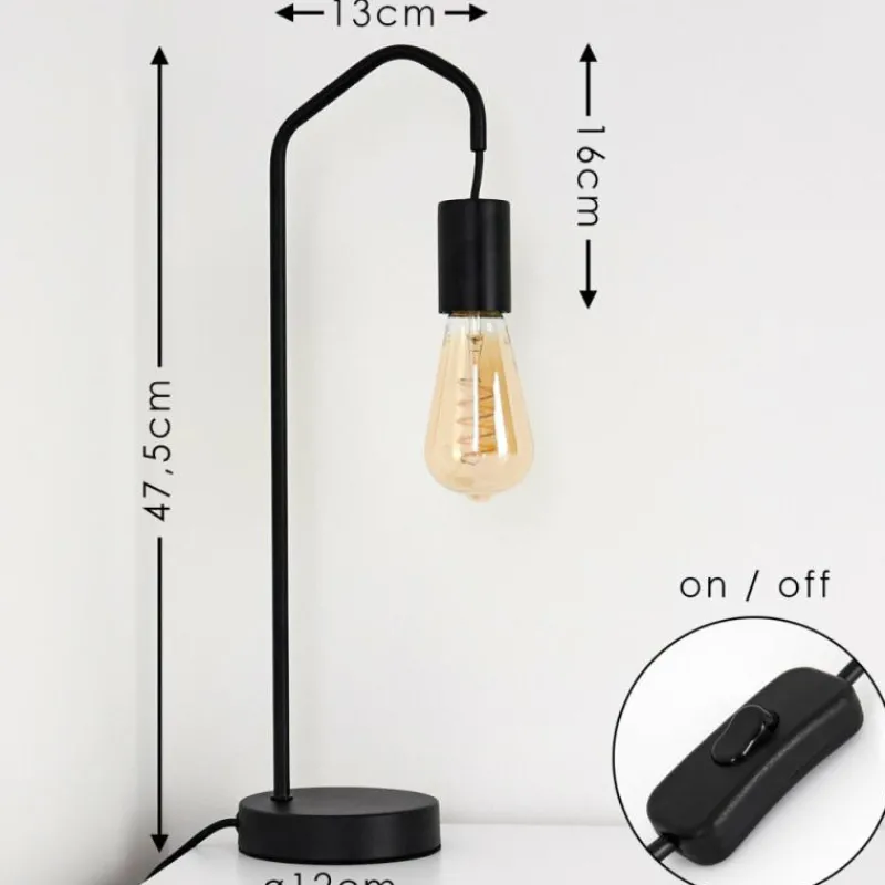 Lampes Industrielles-hofstein Lampe de table Cuyama Noir, 1 lumière