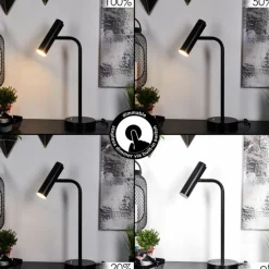 hofstein Lampe de table Dalheim LED Noir, 1 lumière* Éclairage Led