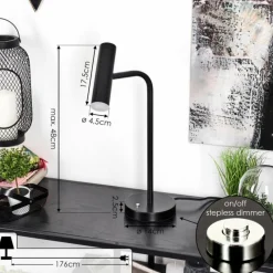 hofstein Lampe de table Dalheim LED Noir, 1 lumière* Éclairage Led