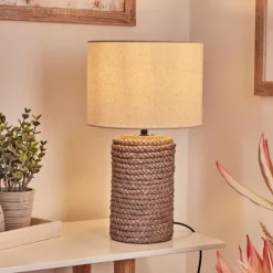 Lampes En Tissu-hofstein Lampe de table Dambrois Brun, Écru, 1 lumière