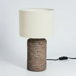 Lampes En Tissu-hofstein Lampe de table Dambrois Brun, Écru, 1 lumière