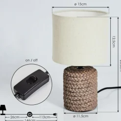 Lampes En Tissu-hofstein Lampe de table Dambrois Brun, Écru, 1 lumière