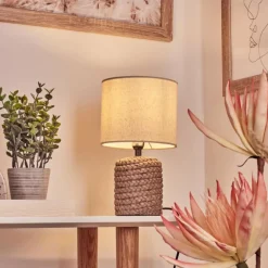 Lampes En Tissu-hofstein Lampe de table Dambrois Brun, Écru, 1 lumière