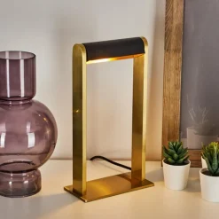 Lampes Dorées-hofstein Lampe de table Denhigh LED Or, Laiton, Noir, 1 lumière