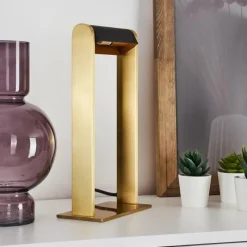 Lampes Dorées-hofstein Lampe de table Denhigh LED Or, Laiton, Noir, 1 lumière