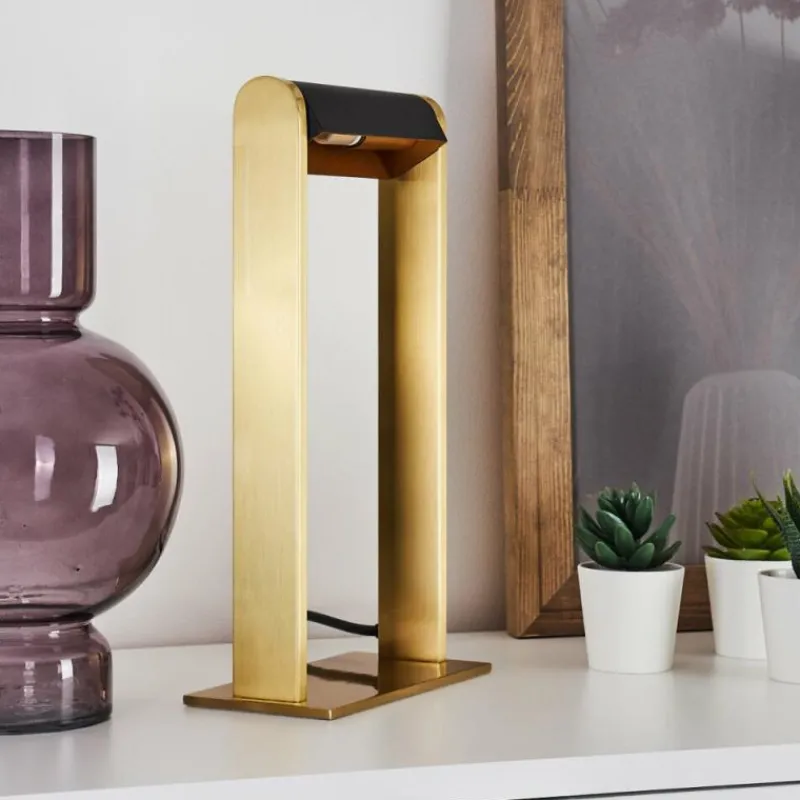 Lampes Dorées-hofstein Lampe de table Denhigh LED Or, Laiton, Noir, 1 lumière