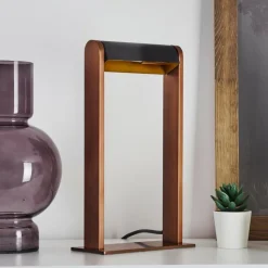 hofstein Lampe de table Denhigh LED Cuivre, Noir, 1 lumière* Lampes À Poser