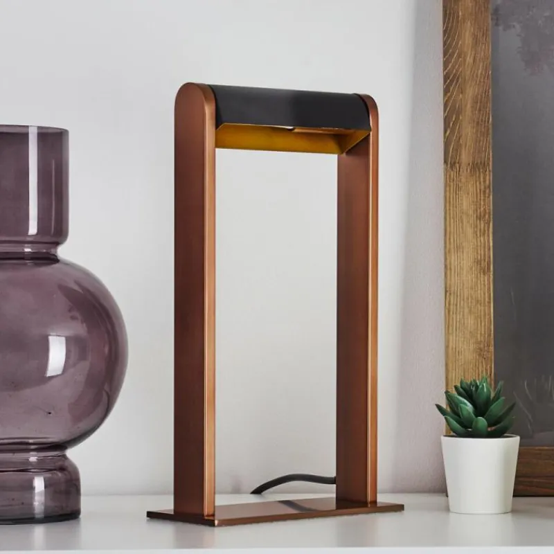 hofstein Lampe de table Denhigh LED Cuivre, Noir, 1 lumière* Lampes À Poser