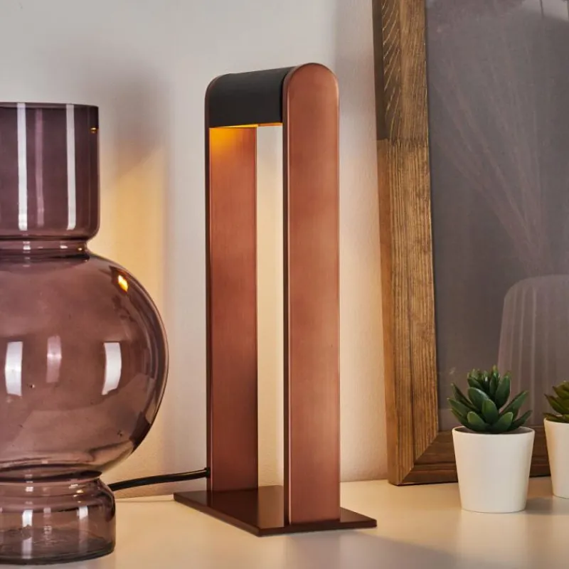 hofstein Lampe de table Denhigh LED Cuivre, Noir, 1 lumière* Lampes À Poser