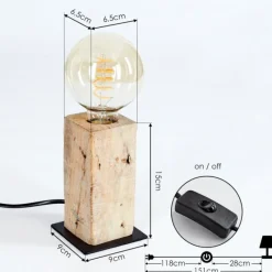 Lampes Vintages & Rétros-hofstein Lampe de table Derville Écru, Noir, 1 lumière