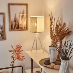 Luminaires Scandinaves-hofstein Lampe de table Desroches Blanc, 1 lumière