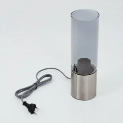 Suspension Verre Fumé-hofstein Lampe de table Dulcita Nickel mat, 1 lumière