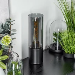 Suspension Verre Fumé-hofstein Lampe de table Dulcita Noir, 1 lumière