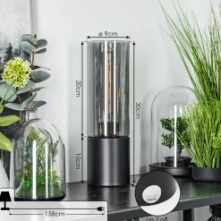 Suspension Verre Fumé-hofstein Lampe de table Dulcita Noir, 1 lumière