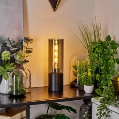 Suspension Verre Fumé-hofstein Lampe de table Dulcita Noir, 1 lumière