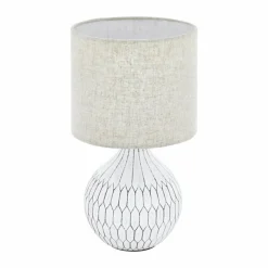 Lampes En Tissu-Luminaires Eglo Lampe de table Eglo BELLARIVA Blanc, 1 lumière