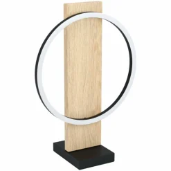 Lampes En Bois-Luminaires Eglo Lampe de table Eglo BOYAL LED Brun, Noir, 1 lumière