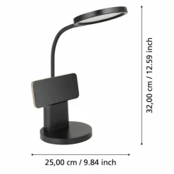 Luminaires Eglo Lampe de table Eglo BROLINI LED Noir, 1 lumière* Éclairage Led