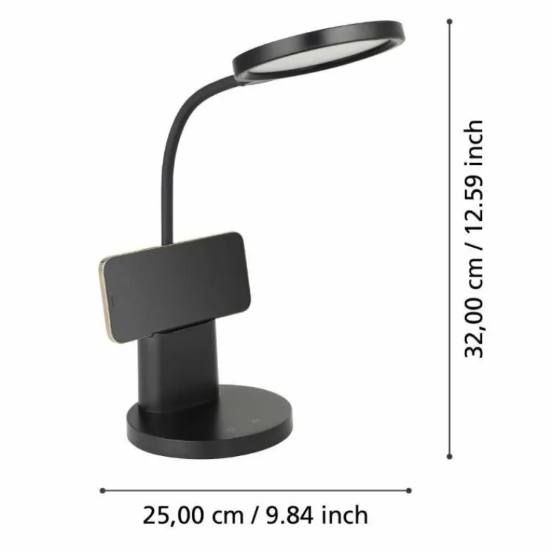 Luminaires Eglo Lampe de table Eglo BROLINI LED Noir, 1 lumière* Éclairage Led
