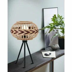 Style Boho-Chic-Luminaires Eglo Lampe de table Eglo DONDARRION Noir, 1 lumière