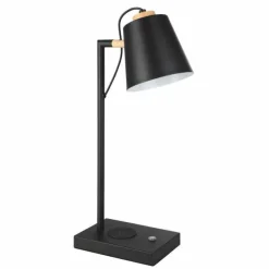Lampes En Bois-Luminaires Eglo Lampe de table Eglo LACEY-QI LED Brun, Noir, 1 lumière
