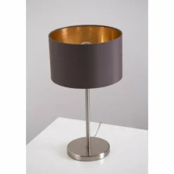 Lampes En Tissu-Luminaires Eglo Lampe de table Eglo Leuchten Maserlo Nickel mat, 1 lumière