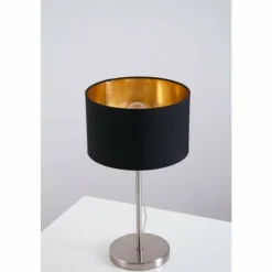 Lampes En Tissu-Luminaires Eglo Lampe de table Eglo Leuchten Maserlo Nickel mat, 1 lumière