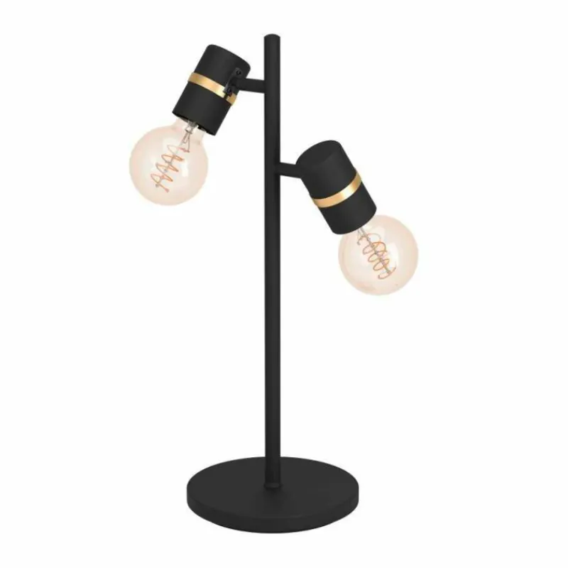 Luminaires Eglo Lampe de table Eglo LURONE Laiton, Noir, 2 lumières* Lampes À Poser
