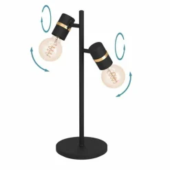 Luminaires Eglo Lampe de table Eglo LURONE Laiton, Noir, 2 lumières* Lampes À Poser