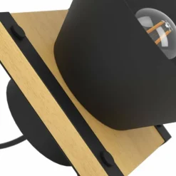 Lampes En Bois-Luminaires Eglo Lampe de table Eglo MACCLES Écru, Noir, 1 lumière