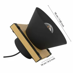 Lampes En Bois-Luminaires Eglo Lampe de table Eglo MACCLES Écru, Noir, 1 lumière