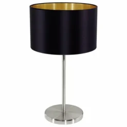 Lampes En Tissu-Luminaires Eglo Lampe de table Eglo MASERLO Nickel mat, 1 lumière