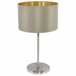 Lampes En Tissu-Luminaires Eglo Lampe de table Eglo MASERLO Nickel mat, 1 lumière