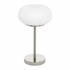 Luminaires Eglo Lampe de table Eglo OPTICA LED Nickel mat, 1 lumière, Changeur de couleurs