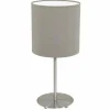 Lampes En Tissu-Luminaires Eglo Lampe de table Eglo PASTERI Nickel mat, 1 lumière