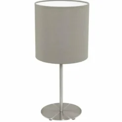 Lampes En Tissu-Luminaires Eglo Lampe de table Eglo PASTERI Nickel mat, 1 lumière