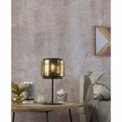 Luminaires Orientaux-Luminaires Eglo Lampe de table Eglo SANDBACH Noir, 1 lumière