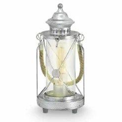 Luminaires Eglo Lampe de table Eglo VINTAGE Brun foncé, Argenté, 1 lumière