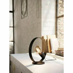 Lampes Vintages & Rétros-Luminaires Eglo Lampe de table Eglo-Leuchten FRIJOLAS Noir, 1 lumière