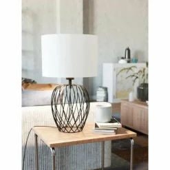 Lampes En Tissu-Luminaires Eglo Lampe de table Eglo-Leuchten NIMLET Noir, 1 lumière