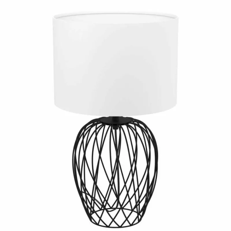 Lampes En Tissu-Luminaires Eglo Lampe de table Eglo-Leuchten NIMLET Noir, 1 lumière