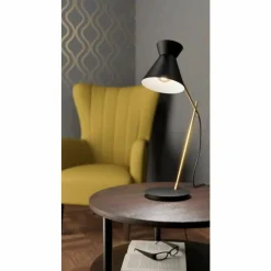 Luminaires Eglo Lampe de table Eglo-Leuchten AMEZAGA Laiton, Noir, 1 lumière* Lampes À Poser