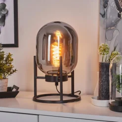 Suspension Verre Fumé-hofstein Lampe de table Elvange Noir, 1 lumière