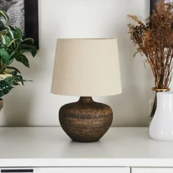 Lampes En Tissu-hofstein Lampe de table Exchange Brun, 1 lumière